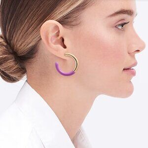 J. Crew Purple Enamel and Gold Tone Earrings